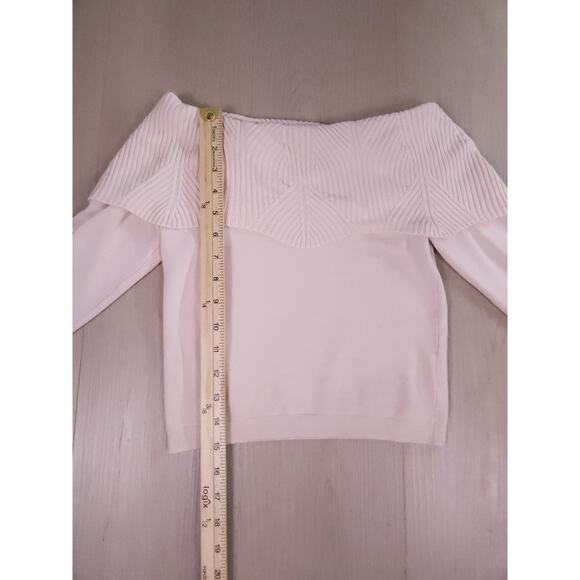 Marciano Off-the-Shoulder Ribbed Foldover Sweater Top – Size S - Picture 3 of 10
